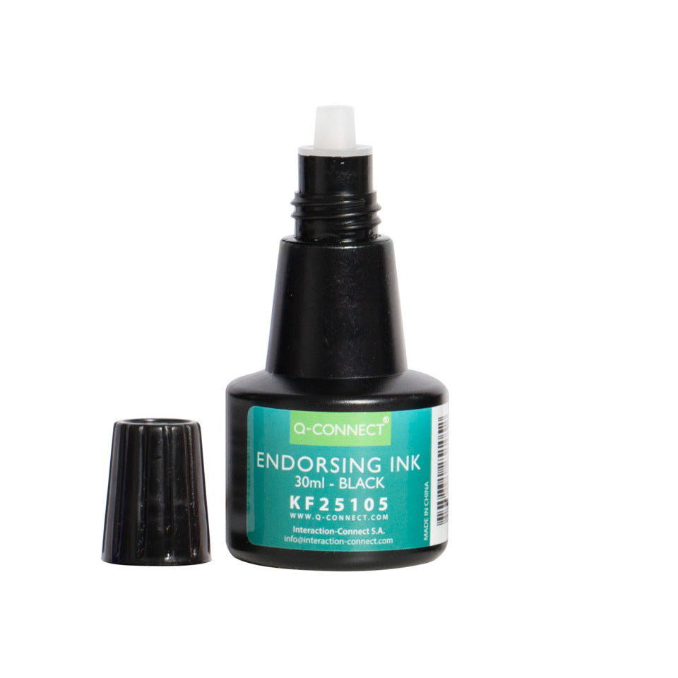 Stempelfarbe ohne Öl, 28ml, schwarz Q-CONNECT KF25105
