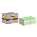 Haftnotizblock Super Sticky Recycling Notes, 76x76mm, 12x70 Blatt, sortiert POST-IT 654 RSS12COL POST-IT 654 RSS12COL 76x76mm Super