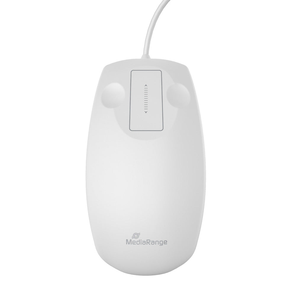 Maus Hygiene, 2 Tasten, 1000dpi, kabelgebunden, optisch, weiß MEDIARANGE MROS265 MEDIARANGE MROS265 IP68 USB 2.0