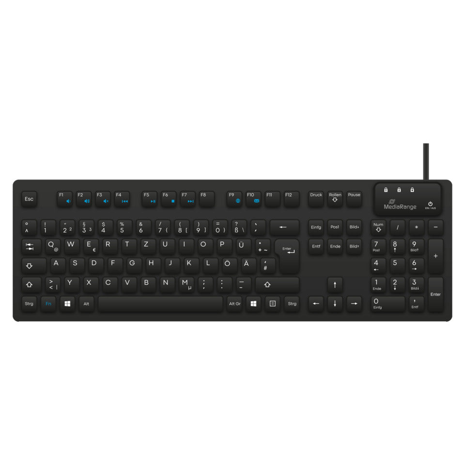 Tastatur Hygiene, kabelgebunden, schwarz MEDIARANGE MROS273 MEDIARANGE MROS273 IP68 USB 2.0