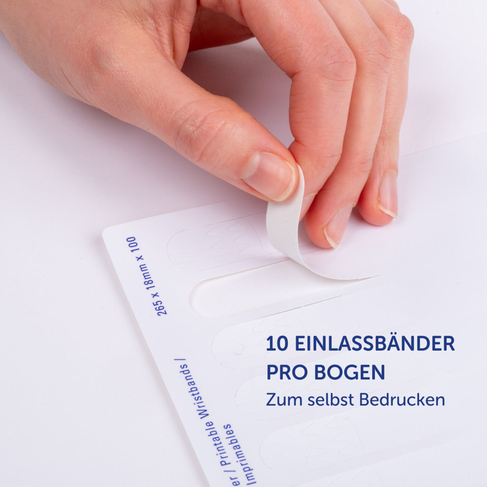 Einlassbänder, 265x18mm, 160g/m², 10 Blatt/100 Stück, weiß AVERY ZWECKFORM L4000-10