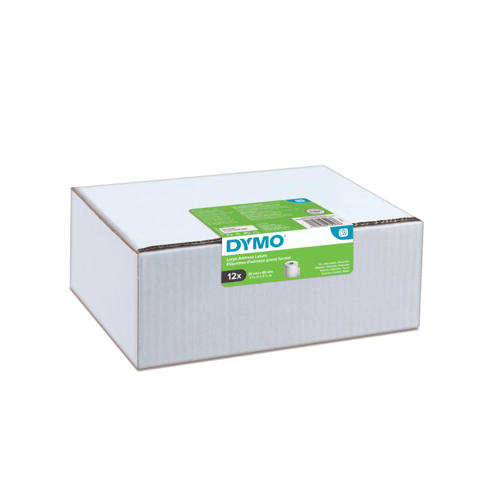 Thermoetiketten, 36 x 89 mm, 12 Rollen à 260 Etiketten, weiß DYMO 2093093 DYMO 2093093 12 Rollen je 260 Etik.