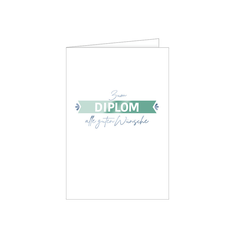 Karte zum bestandenen Diplom, 11,5 x 17 cm HANRA 63-1269 HANRA 63-1269 Schrift