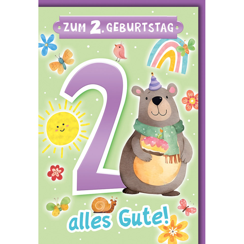 Geburtstagskarte Kinder Zahl 2, 11,5 x 17 cm  5521702 5521702 Bild