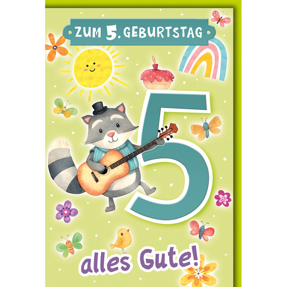 Geburtstagskarte Kinder Zahl 5, 11,5 x 17 cm  5521705 5521705 Bild