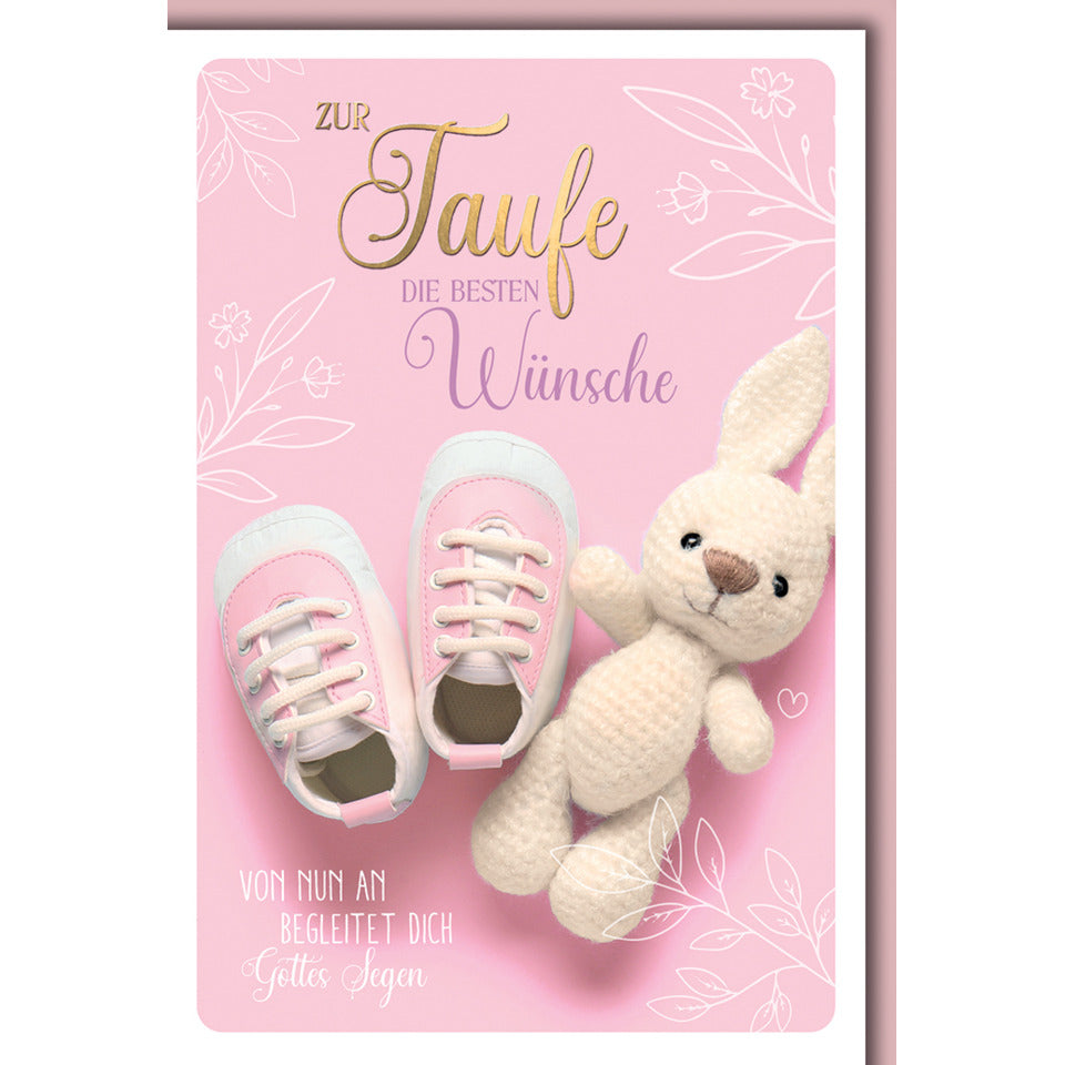 Taufkarte, 11,5 x 17 cm, rosa  32634 32634 Bild