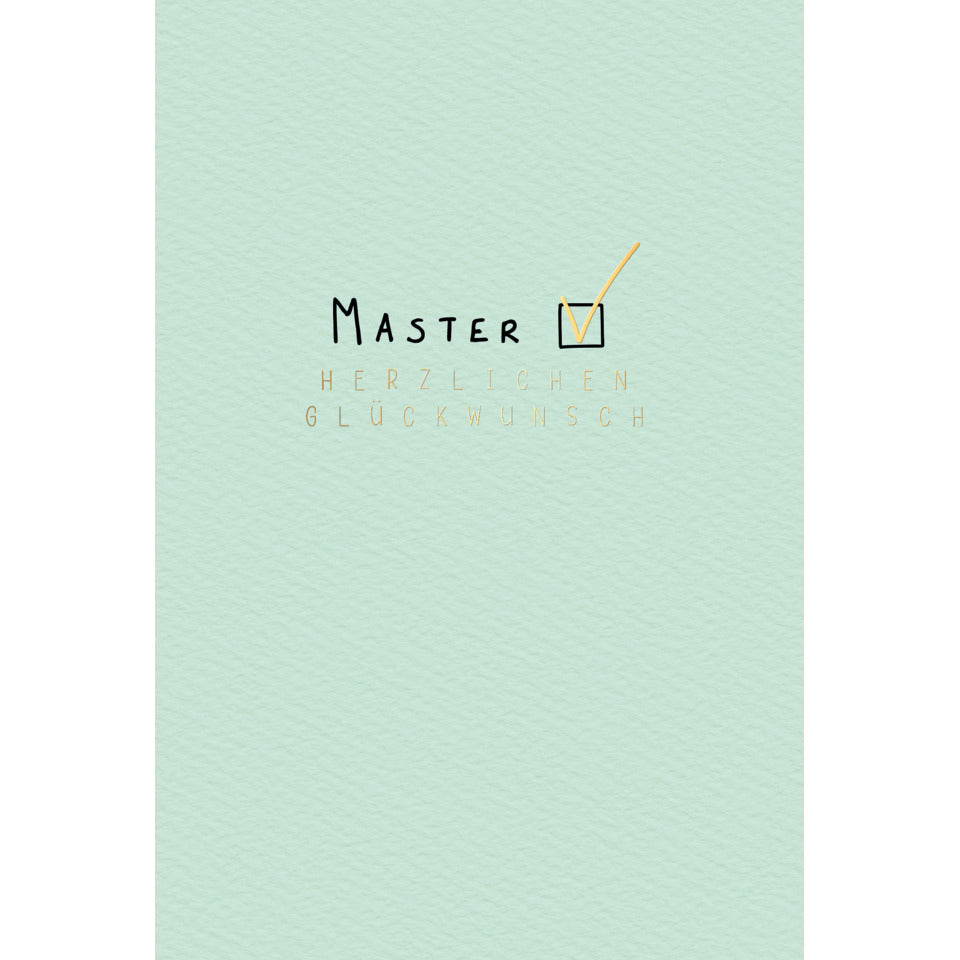 Master-Abschlusskarte, 11,5 x 17 cm  64-1047 64-1047 Schrift