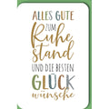 Ruhestandskarte, 11,5 x 17 cm  5690001 5690001 Schrift