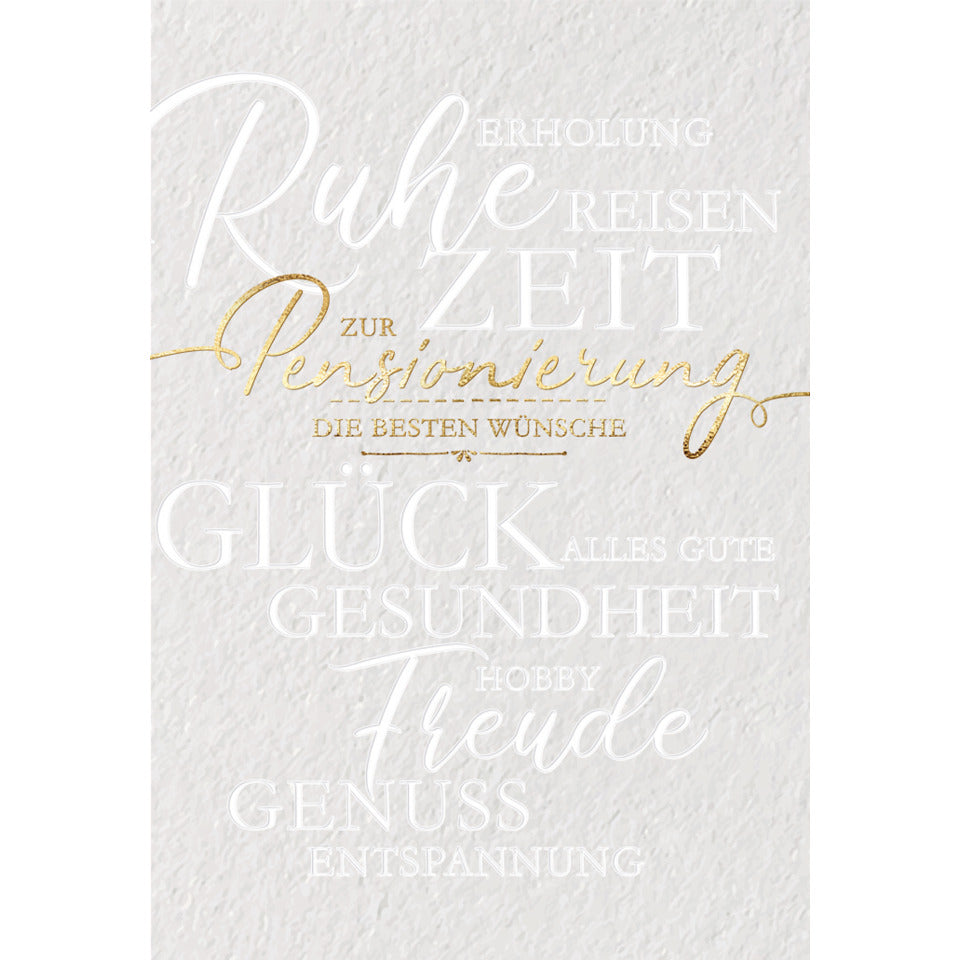 Pensionierungskarte, 11,5 x 17 cm  60-6923 60-6923 Schrift