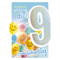 Geburtstagskarte Kinder Unisex Zahl 9, 11,5 x 17 cm  54-4209 54-4209 Bild