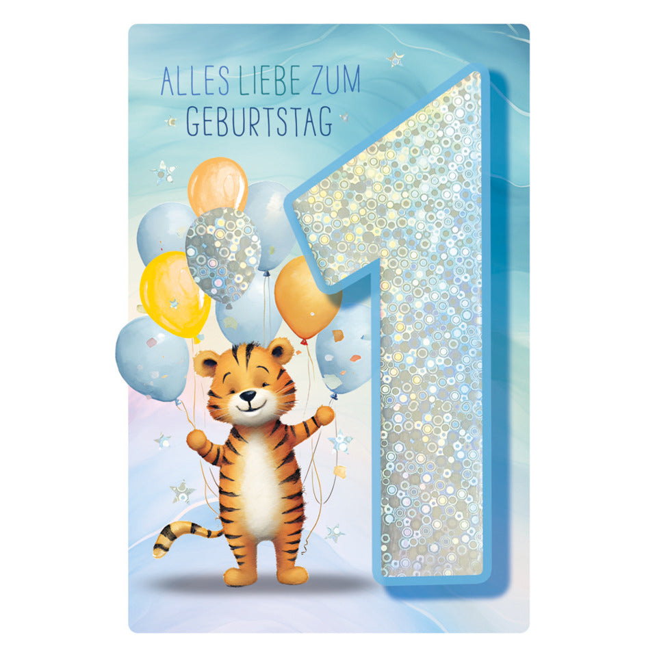 Geburtstagskarte Boys Zahl 1, 11,5 x 17 cm  54-4201 54-4201 Bild