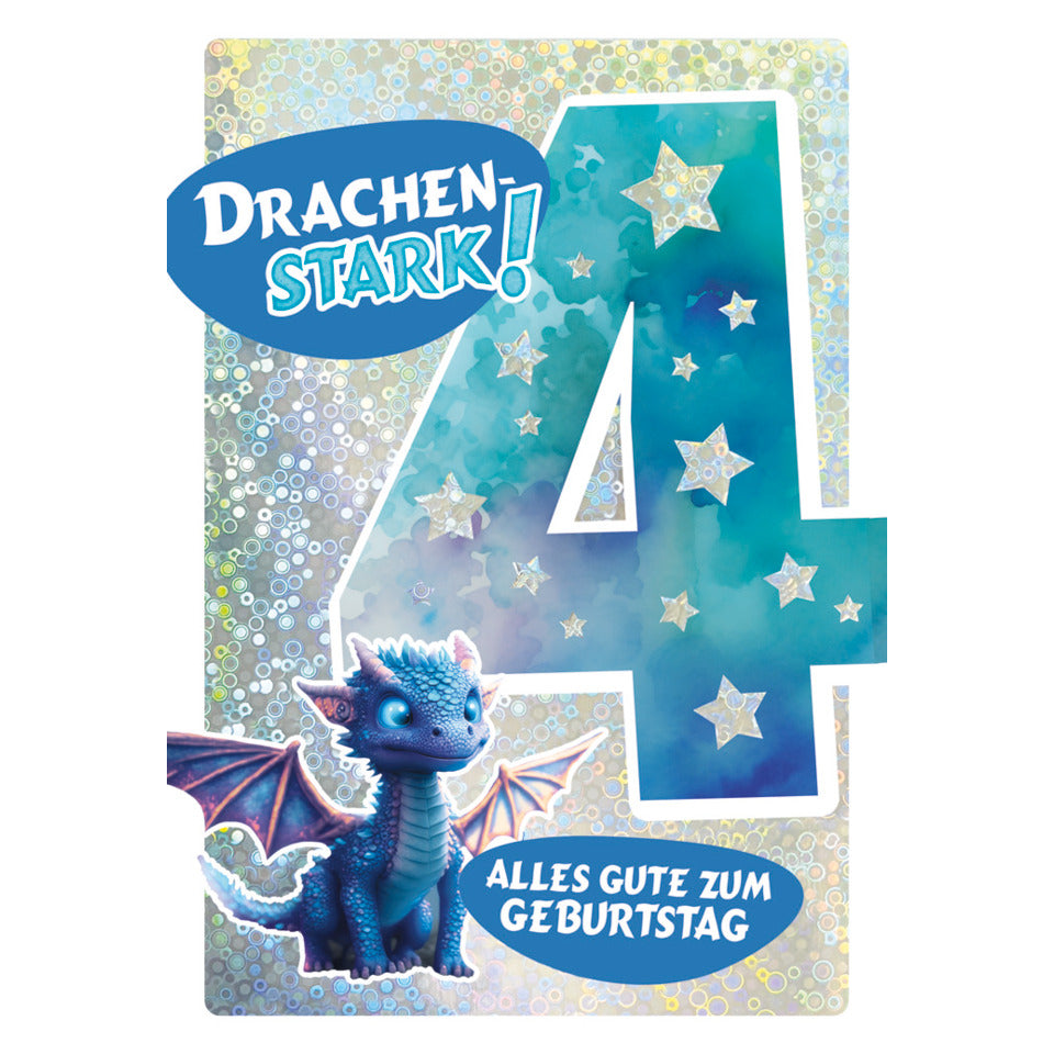 Geburtstagskarte Kinder Boys Zahl 4, 11,5 x 17 cm  54-4204 54-4204 Bild