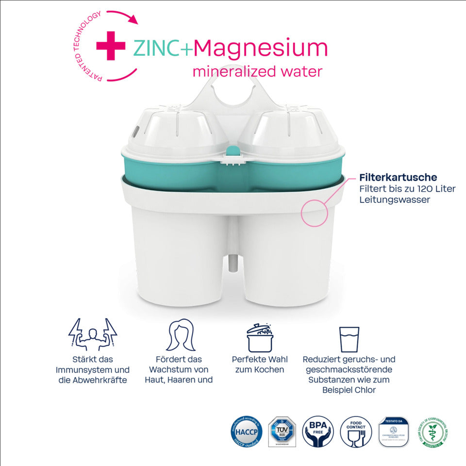 Wasser-Filterpatrone 3er Set Magnesium+Zink, weiß BWT 258617