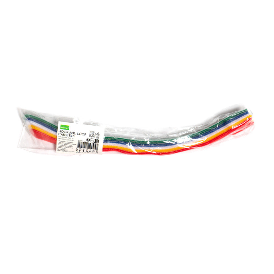 Kabelbinder mit Schlaufe, 12 x 200 mm, 10 Stück, sortiert Q-CONNECT KF19095