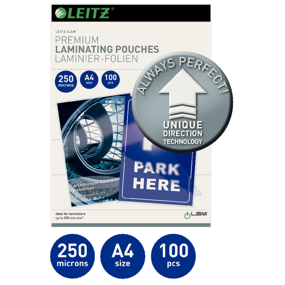 Laminierhülle UDT, A4, 2 x 250 µm, glänzend, 100 Stück LEITZ 7484-00-00 LEITZ 7484-00-00 2x 250my