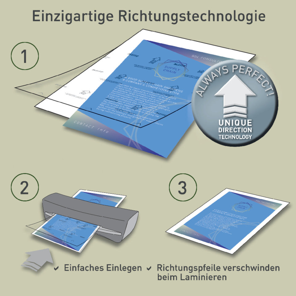 Laminierhülle UDT, A3, 2 x 100 µm, glänzend, 100 Stück LEITZ 7487-00-00 LEITZ 7487-00-00 100ST  2x100my
