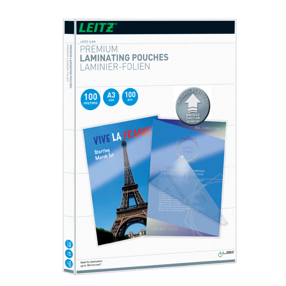 Laminierhülle UDT, A3, 2 x 100 µm, glänzend, 100 Stück LEITZ 7487-00-00 LEITZ 7487-00-00 100ST  2x100my