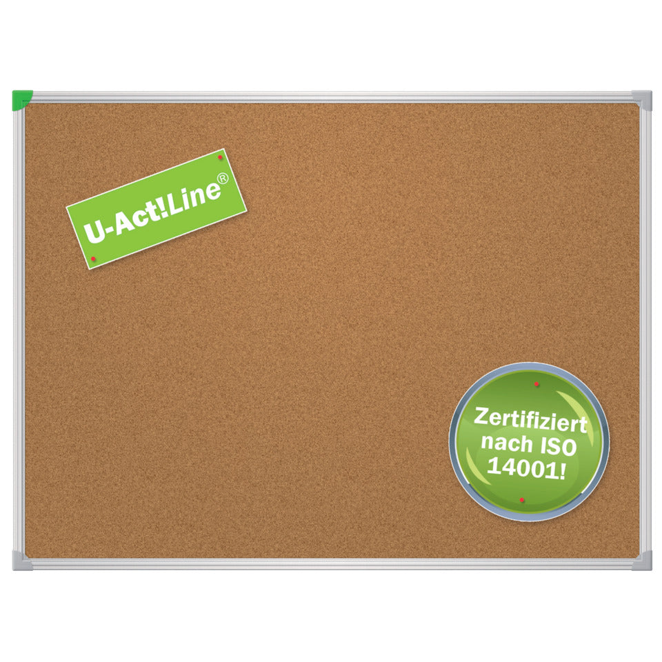 Kork-Notiztafel U-Act!Line®, Aluminiumrahmen, 600 x 450 mm, kork FRANKEN KT944560 FRANKEN KT944560 U-Act!Line
