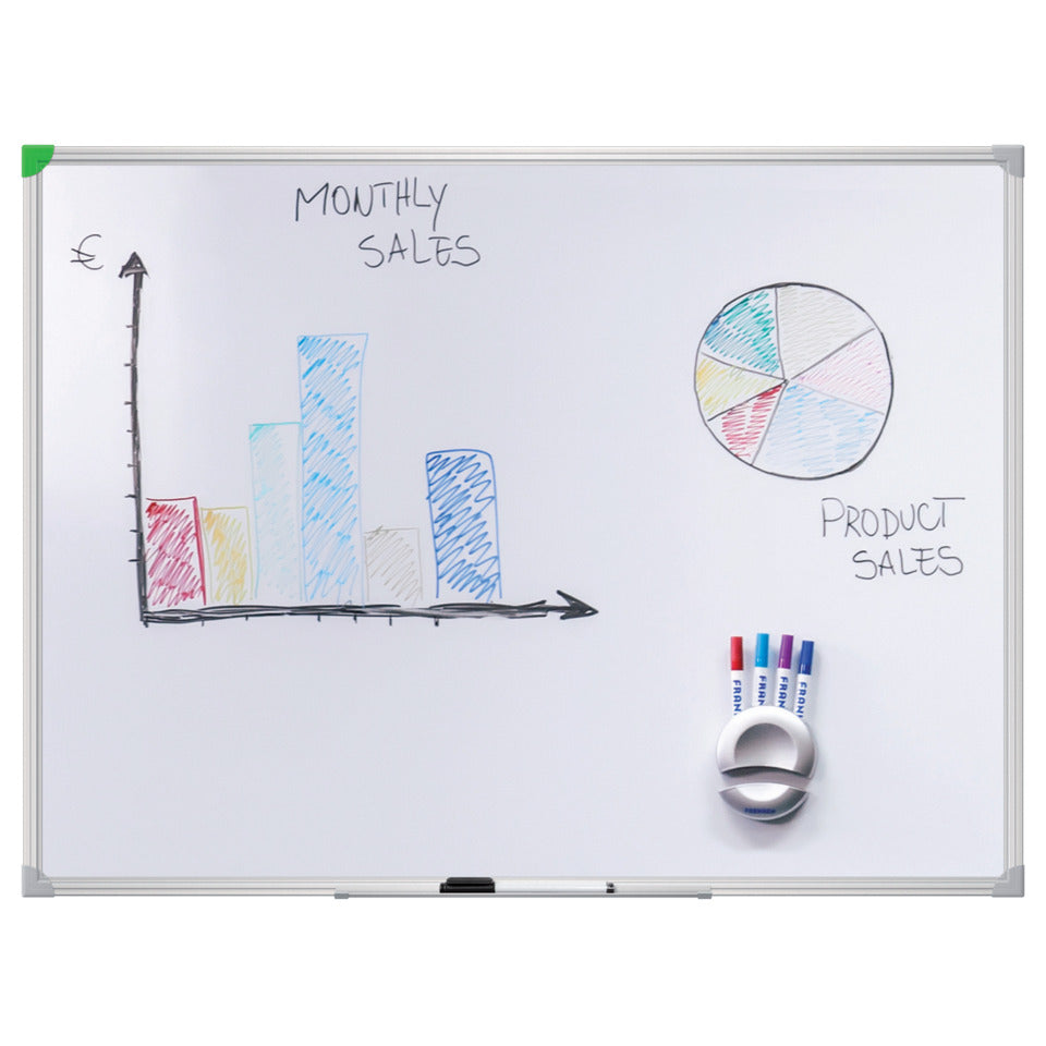 Whiteboard U-Act!Line® Stahl, Aluminiumrahmen, 900 x 600 mm, weiß FRANKEN SC916090 FRANKEN SC916090 U-Act!Line Magnet