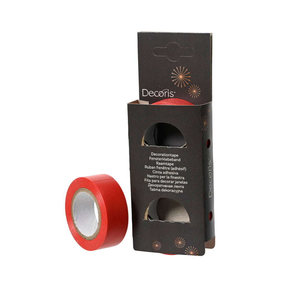 Fensterklebeband, 1,9 cm x 10 m, 2 Stück, rot DECORIS 470802 DECORIS 470802 1,9cm x 10m
