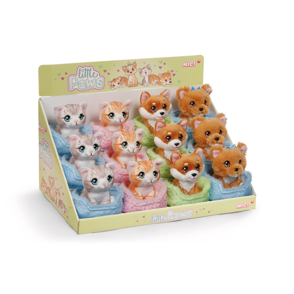 Plüschfigur Little Paws, 12 cm, 12 Stück, sortiert NICI 61940 NICI GREEN 61940 12ST i. Display