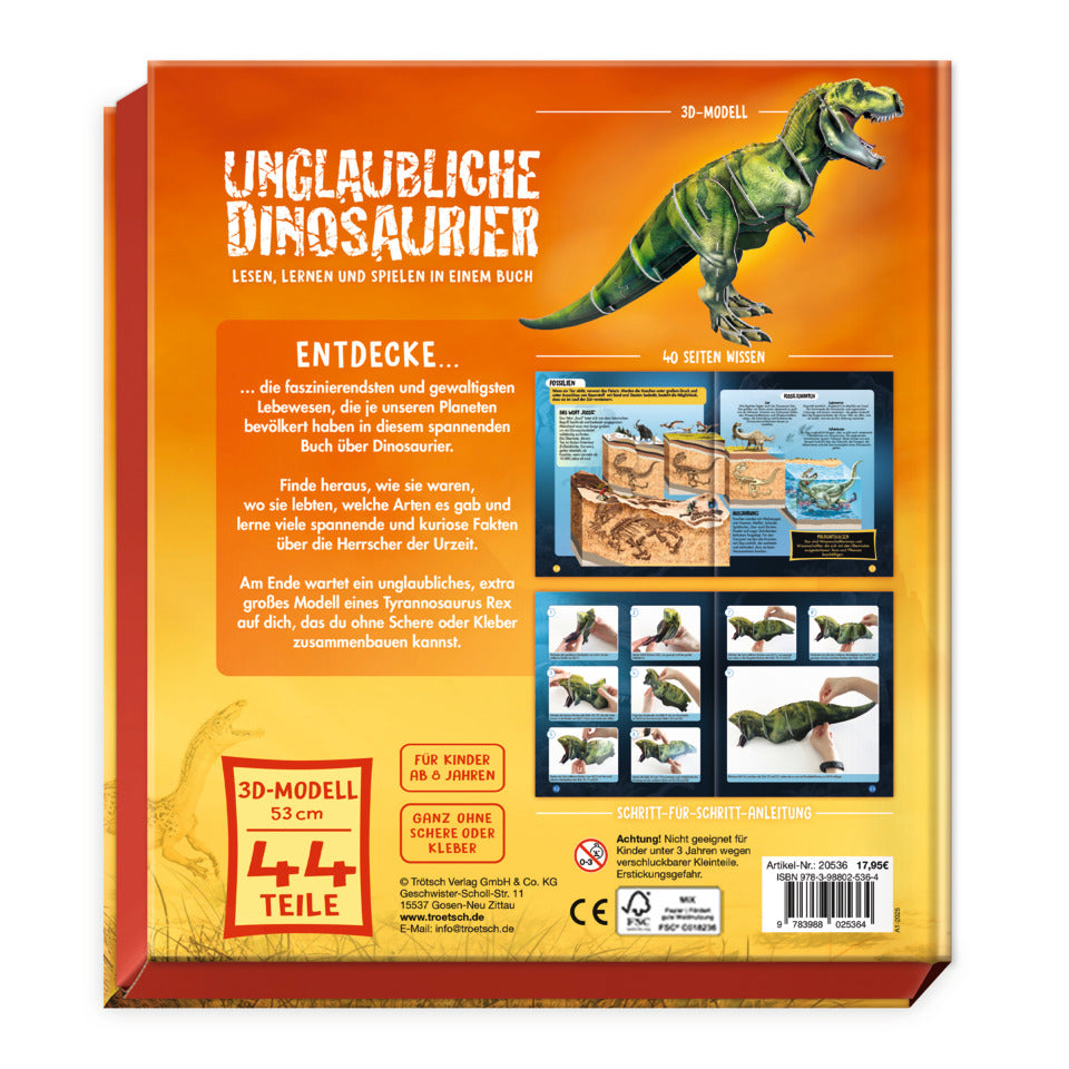 Bilderbuch Unglaubliche Dinosaurier mit 3D-Steckset TRÖTSCH 20536 TRÖTSCH 20536 m. 3D-Steckset