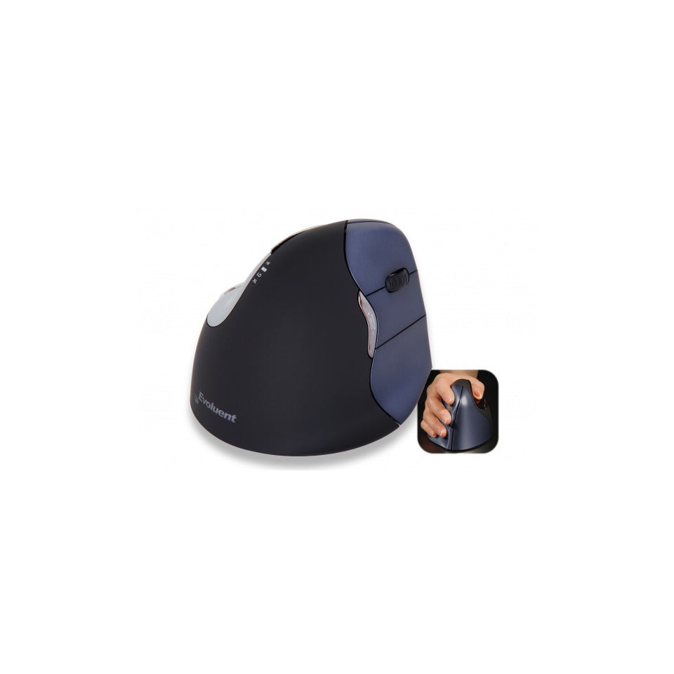 Maus Evoluent4 Wireless - Rechtshänder, 6 Tasten, 2600dpi, schwarz/blau BAKKERELKHUIZEN BNEEVR4W