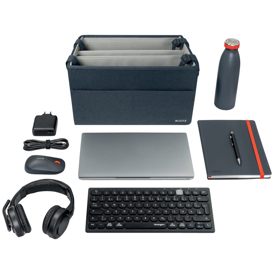 Laptoptasche kompakt, aus Stoff, faltbar, 3 Fächer, samtgrau LEITZ 6576-00-89 LEITZ 6576-00-89 Fabric 8kg 200x210x355