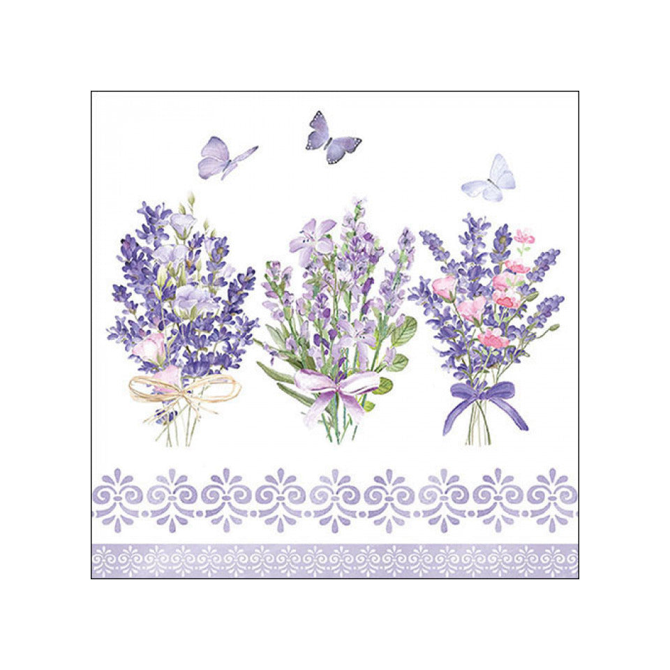 Motivserviette Schöner Lavendel, 33 x 33 cm, 3-lagig, 20 Stück AMBIENTE 13319735 AMBIENTE 13319735 20ST