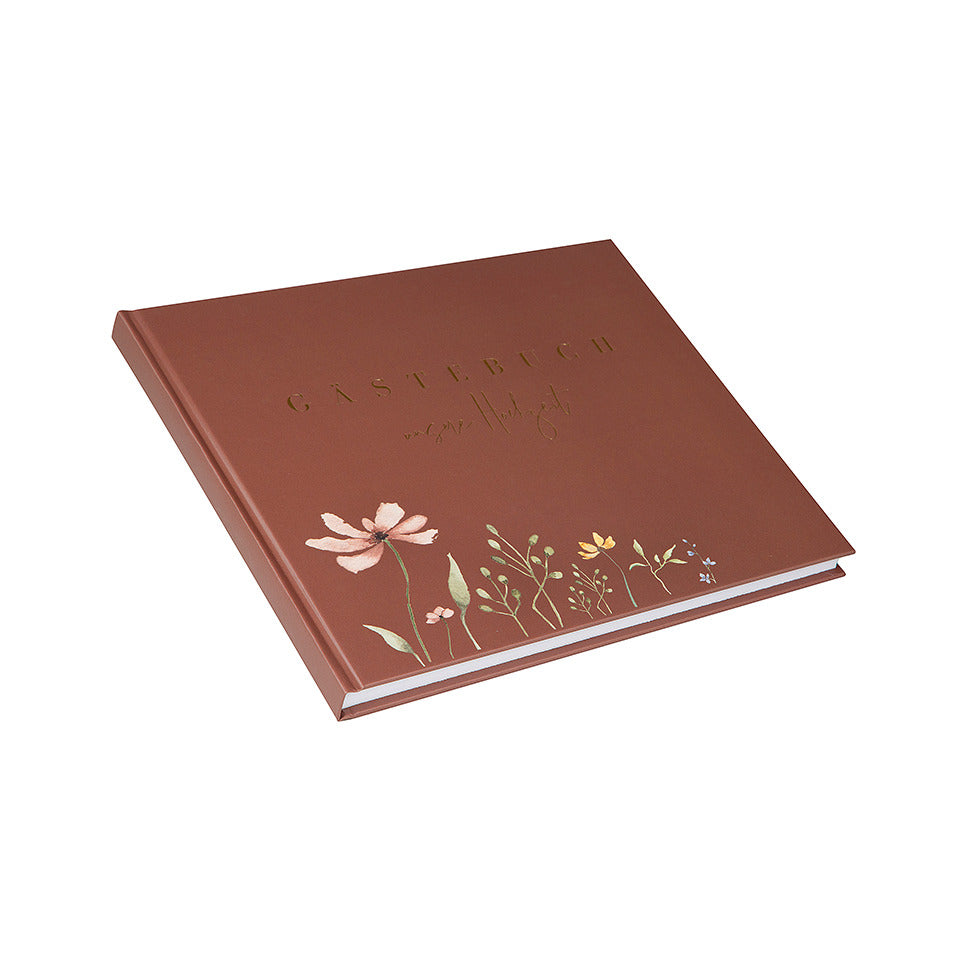 Hochzeits-Gästebuch Blütenliebe, 24,5 x 22,5 cm, 100 Seiten, bordeaux GOLDBUCH 50 043 GOLDBUCH 50 043 24,5x22,5cm