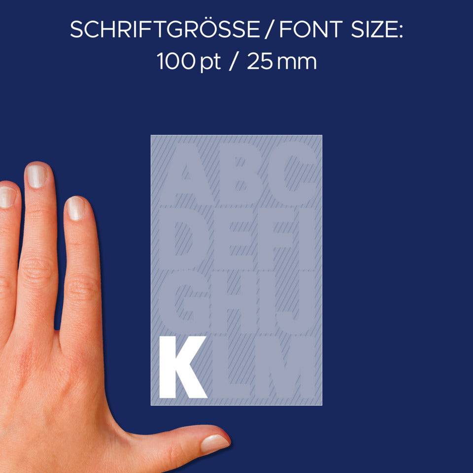 Buchstabenetiketten A-Z, 54 Stück, weiß AVERY ZWECKFORM 3786 ZWECKFORM 3786 25 mm wetterfest