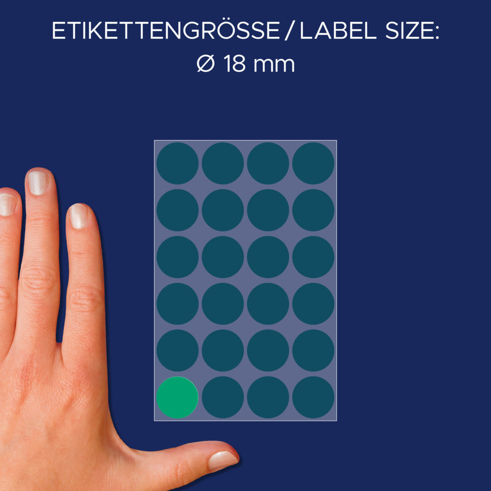 Markierungspunkte, Ø18mm, 96 Stück, grün AVERY ZWECKFORM 3006 ZWECKFORM 3006 permanent haftend