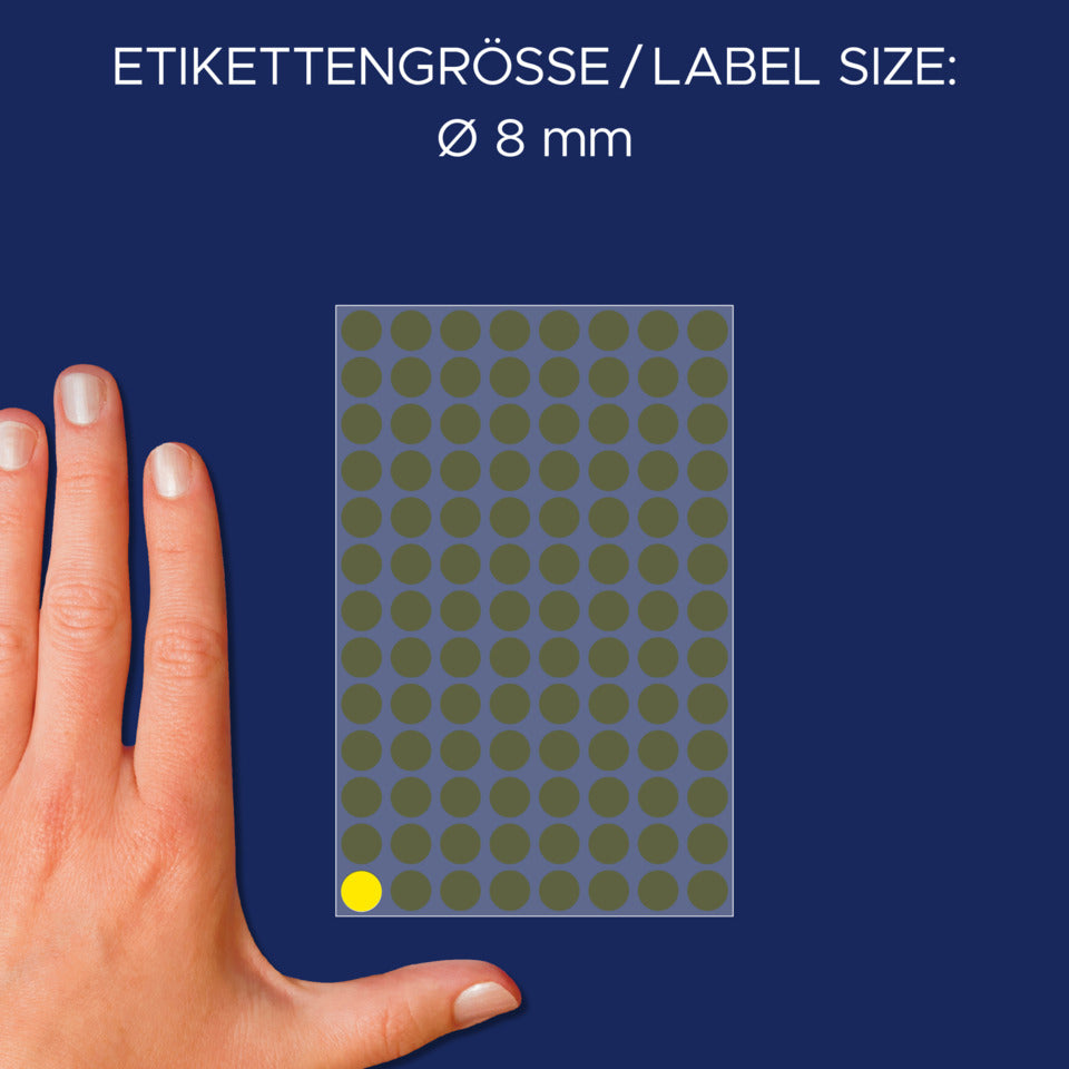 Markierungspunkte, Ø8mm, 416 Stück, gelb AVERY ZWECKFORM 3013 ZWECKFORM 3013 permanent haftend