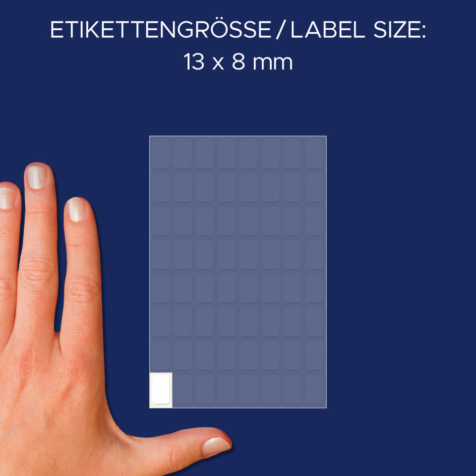 Vielzwecketiketten, 13x8mm, 384 Stück, weiß AVERY ZWECKFORM 3041