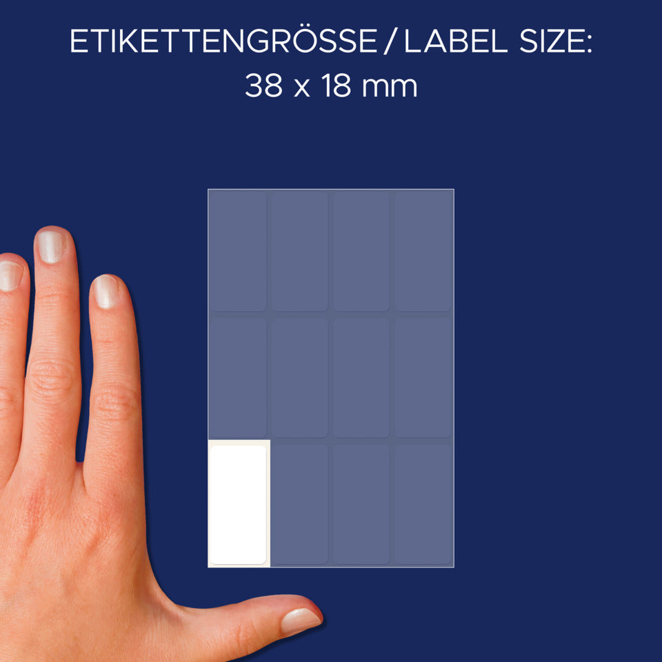 Vielzwecketiketten, 38x18mm, 72 Stück, weiß AVERY ZWECKFORM 3077