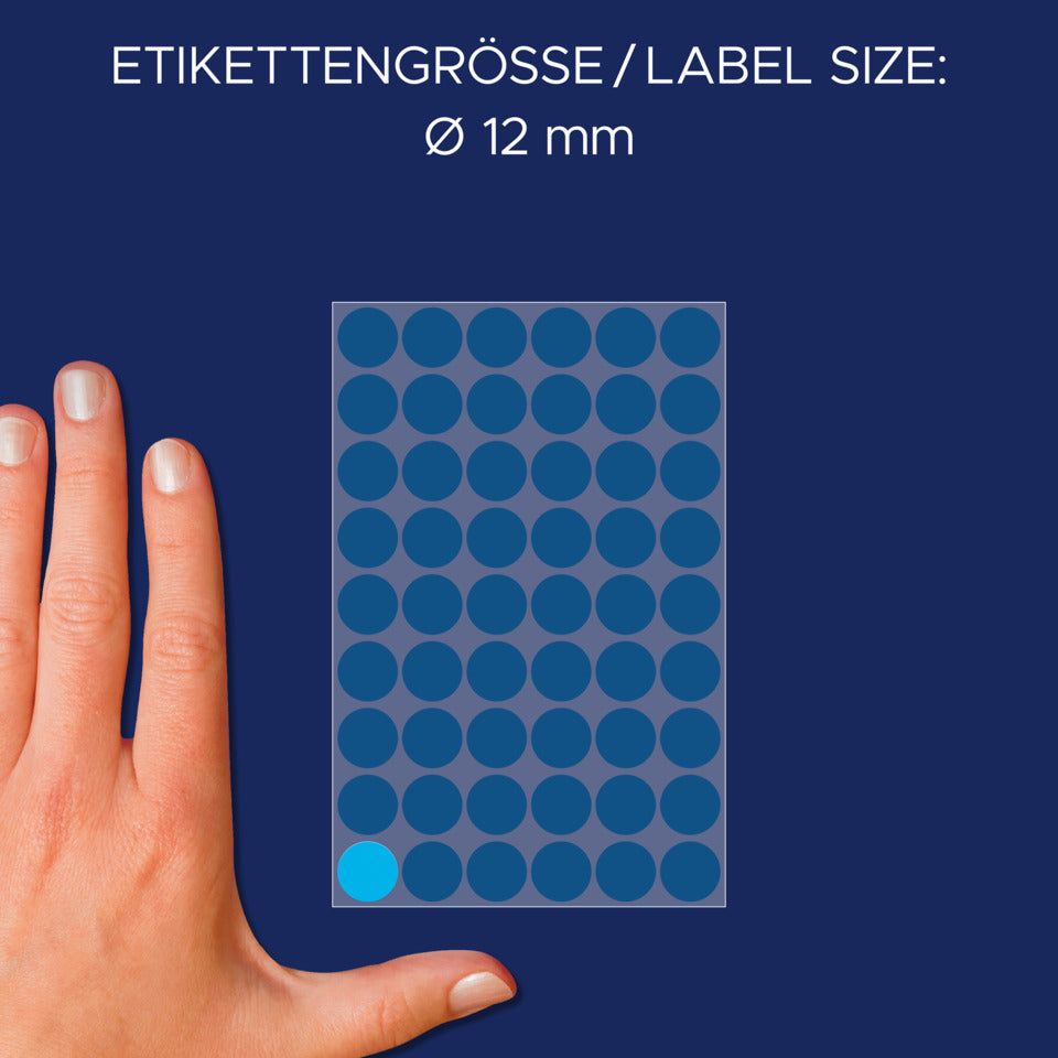 Markierungspunkte, Ø12mm, 270 Stück, blau AVERY ZWECKFORM 3142 ZWECKFORM 3142 permanent haftend