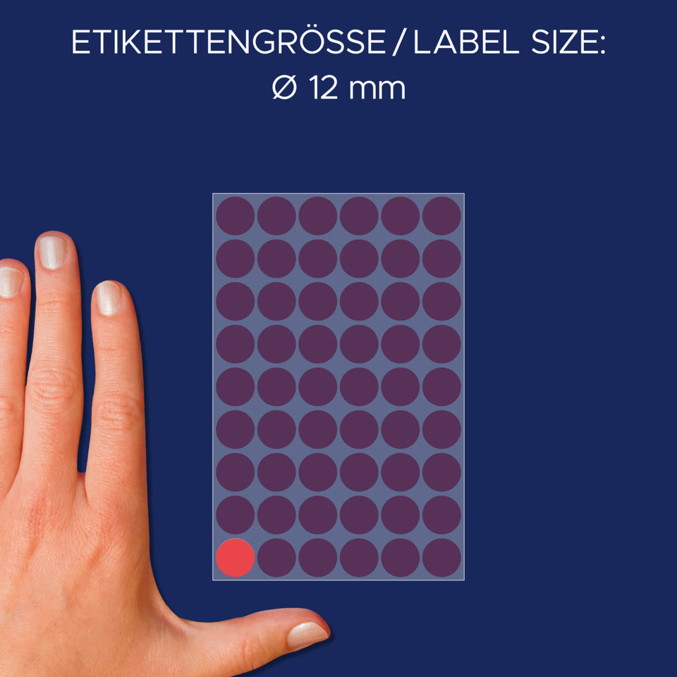 Markierungspunkte, Ø12mm, 270 Stück, rot AVERY ZWECKFORM 3141 ZWECKFORM 3141 permanent haftend