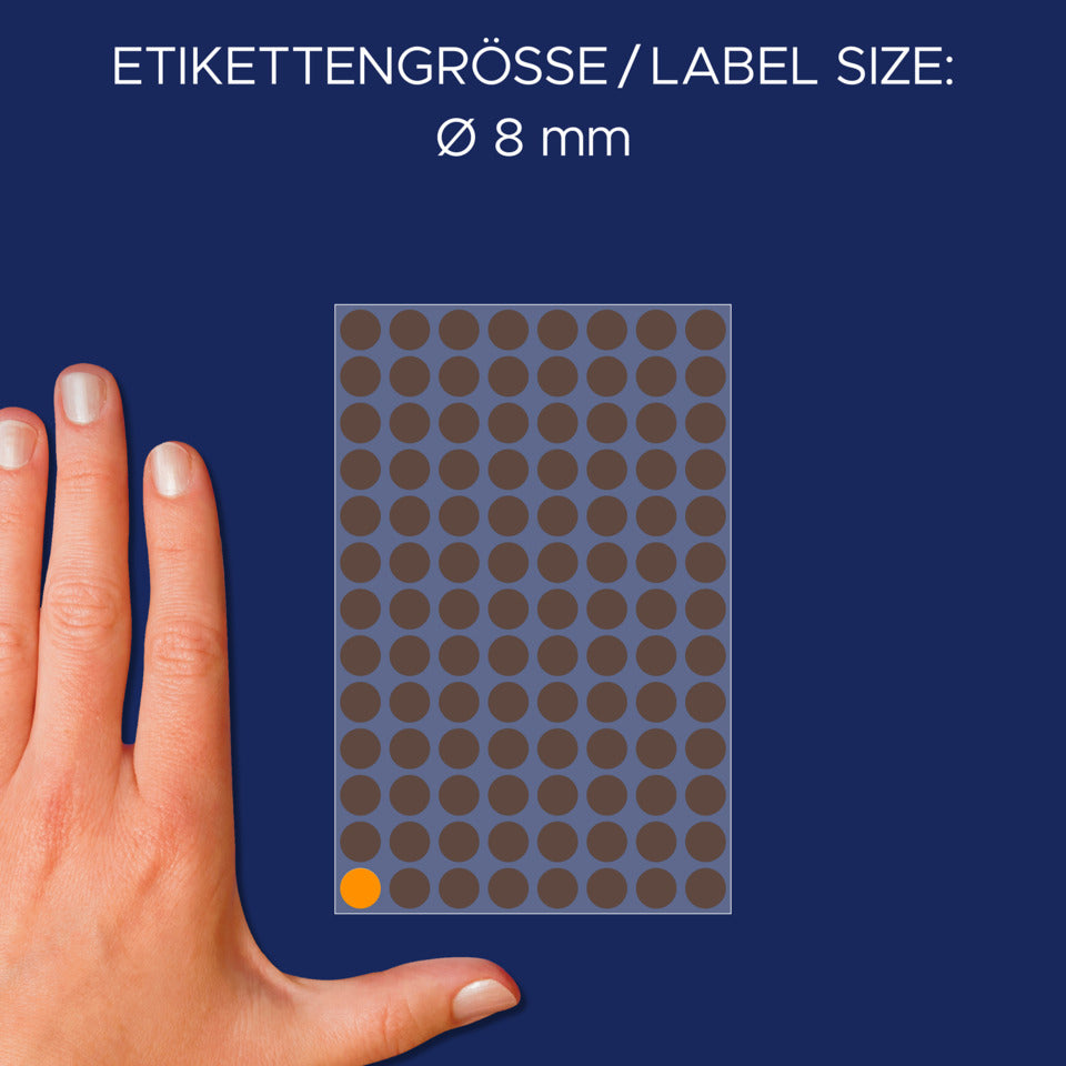 Markierungspunkte, Ø8mm, 416 Stück, neonorange AVERY ZWECKFORM 3178 ZWECKFORM 3178 permanent haftend