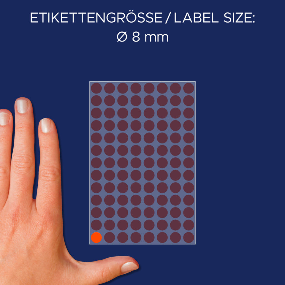 Markierungspunkte, Ø8mm, 416 Stück, leuchtrot AVERY ZWECKFORM 3177 ZWECKFORM 3177 permanent haftend