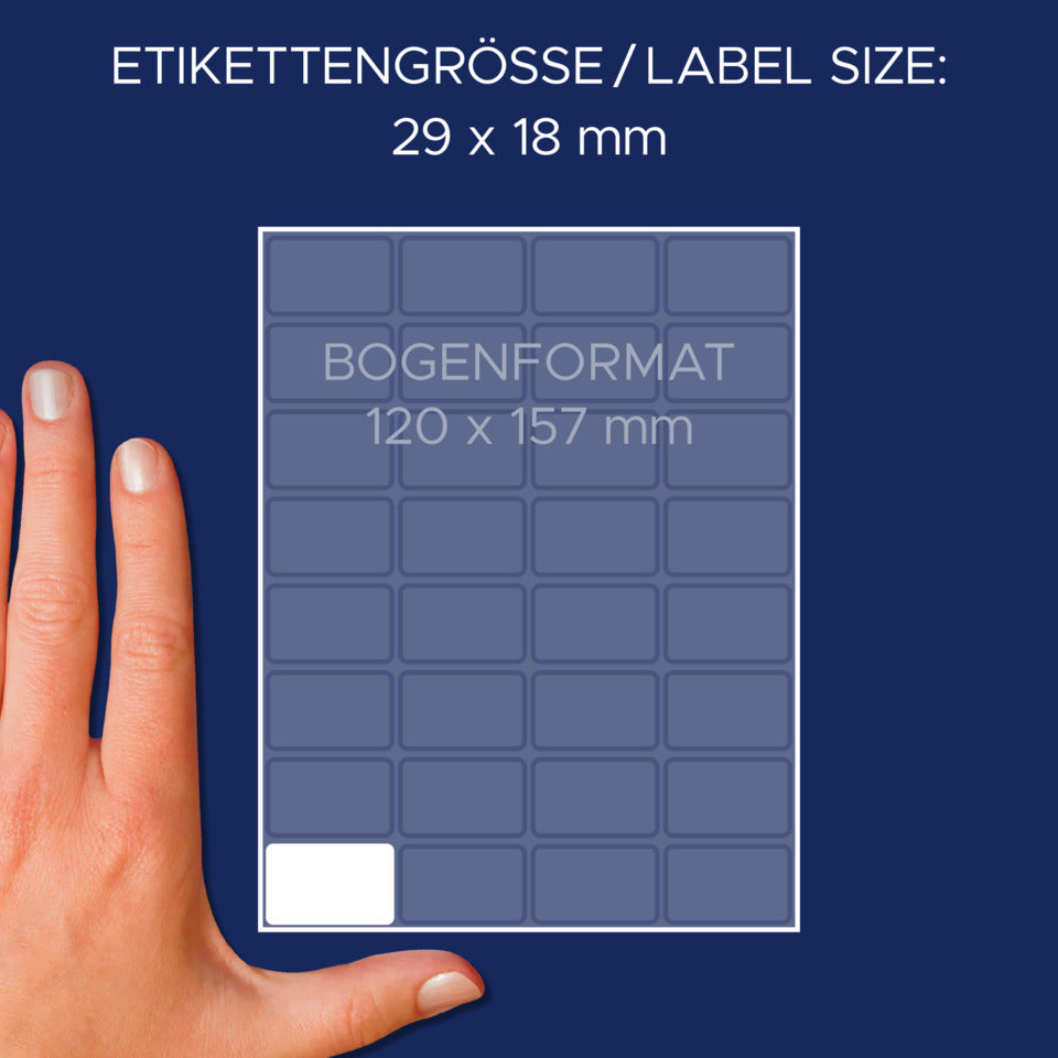 Vielzwecketiketten, 29x18mm, 960 Stück, weiß AVERY ZWECKFORM 3319