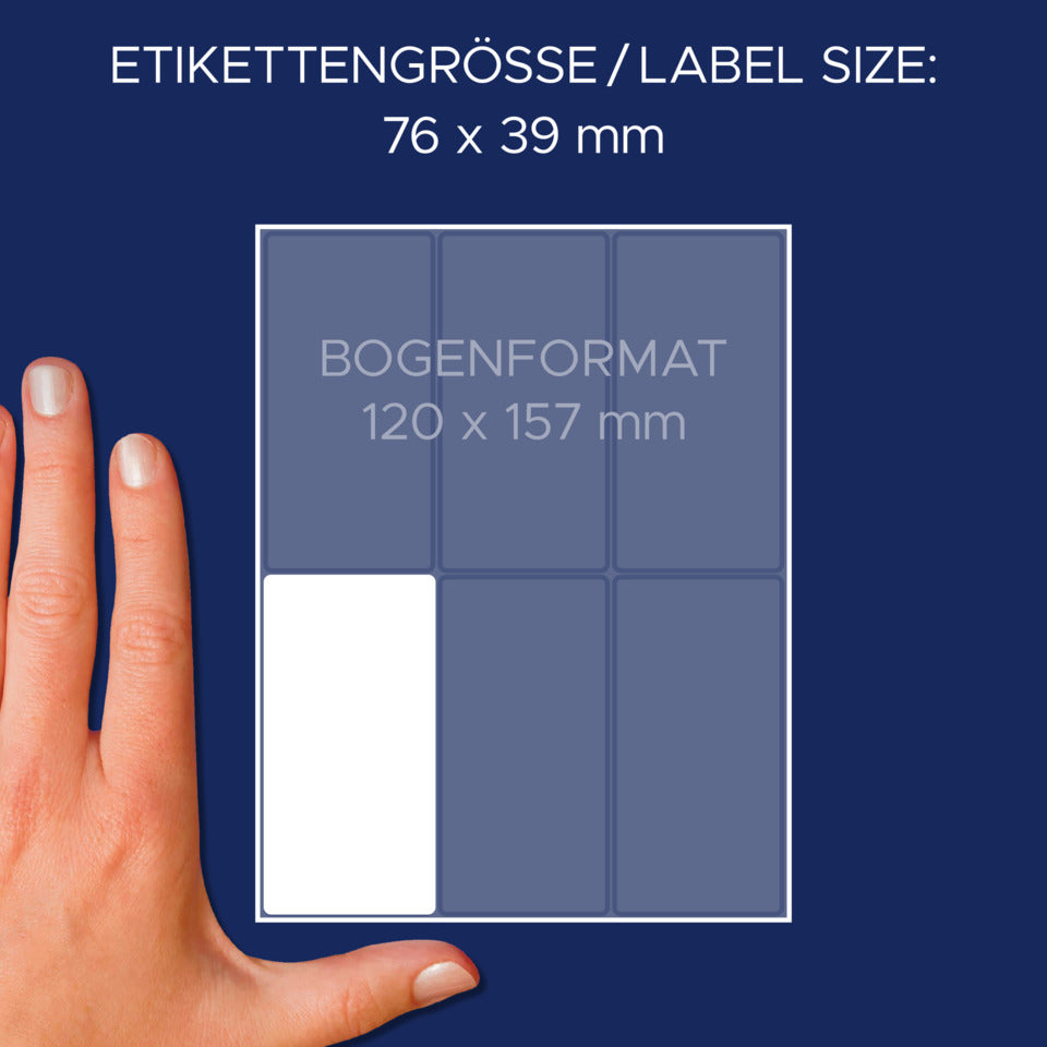 Vielzwecketiketten, 76x39mm, 192 Stück, weiß AVERY ZWECKFORM 3329