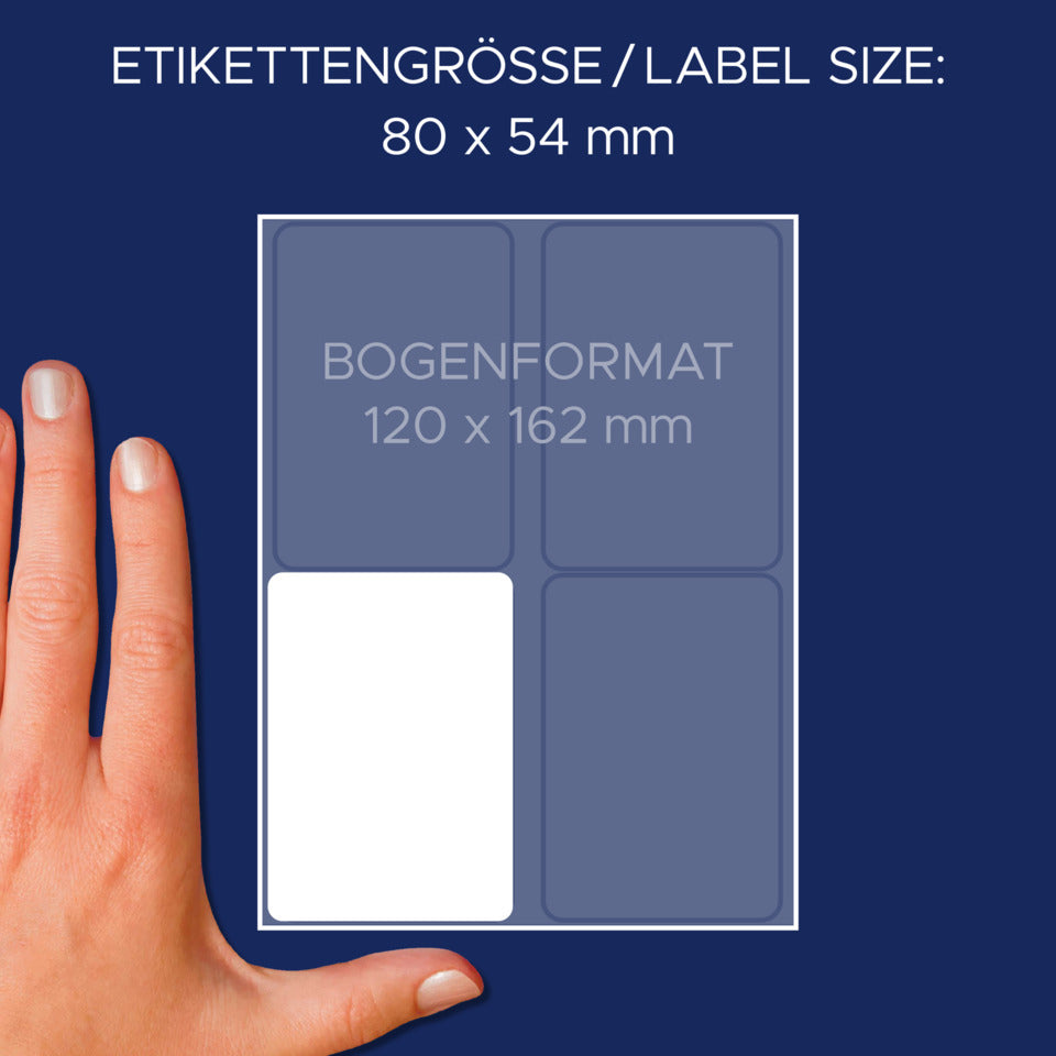 Vielzwecketiketten, 80x54mm, 112 Stück, weiß AVERY ZWECKFORM 3330