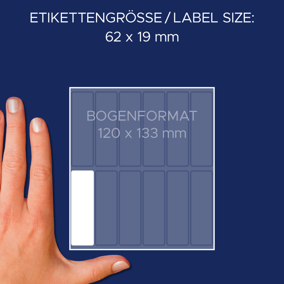 Vielzwecketiketten, 62x19mm, 392 Stück, weiß AVERY ZWECKFORM 3340