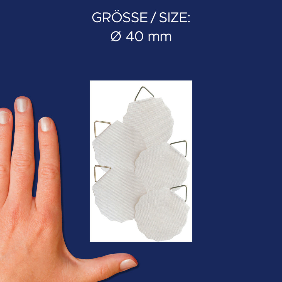 Bildaufhänger, Ø 40mm, Leinen, 5 Stück, weiß AVERY ZWECKFORM 3731 ZWECKFORM 3731 selbstklebend 5 Stück