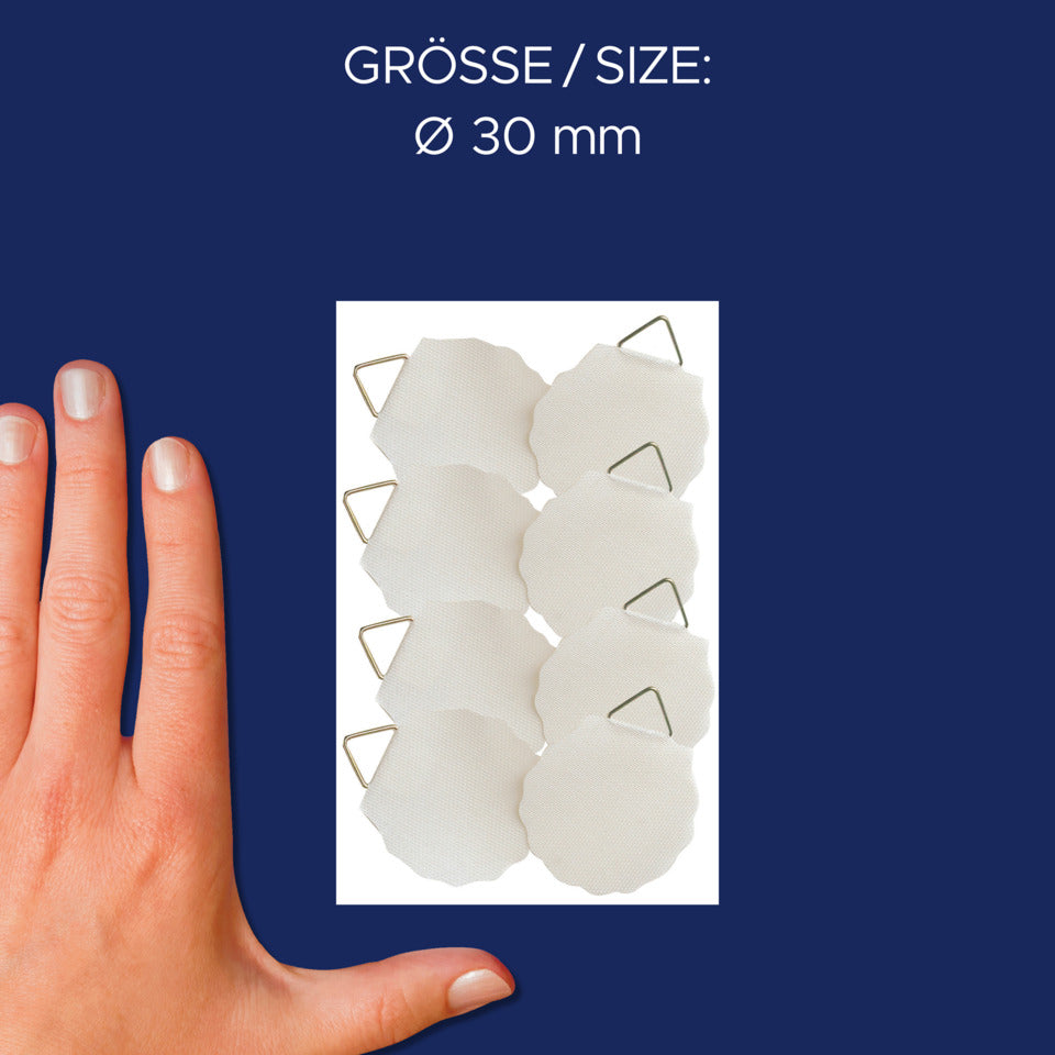 Bildaufhänger, Ø 30mm, Leinen, 8 Stück, weiß AVERY ZWECKFORM 3732 ZWECKFORM 3732 selbstklebend 8 St.