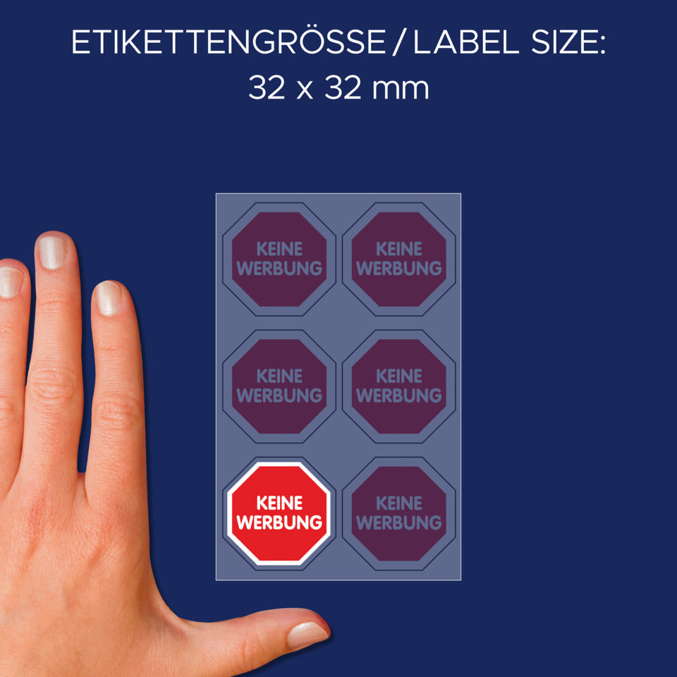 Hinweisetiketten ''Keine Werbung'', 6 Stück AVERY ZWECKFORM 59505
