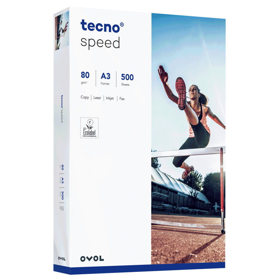 Kopierpapier Speed, A3, 80g/m², 500 Blatt, weiß OVOL 2100011524 TECNO 2100011524