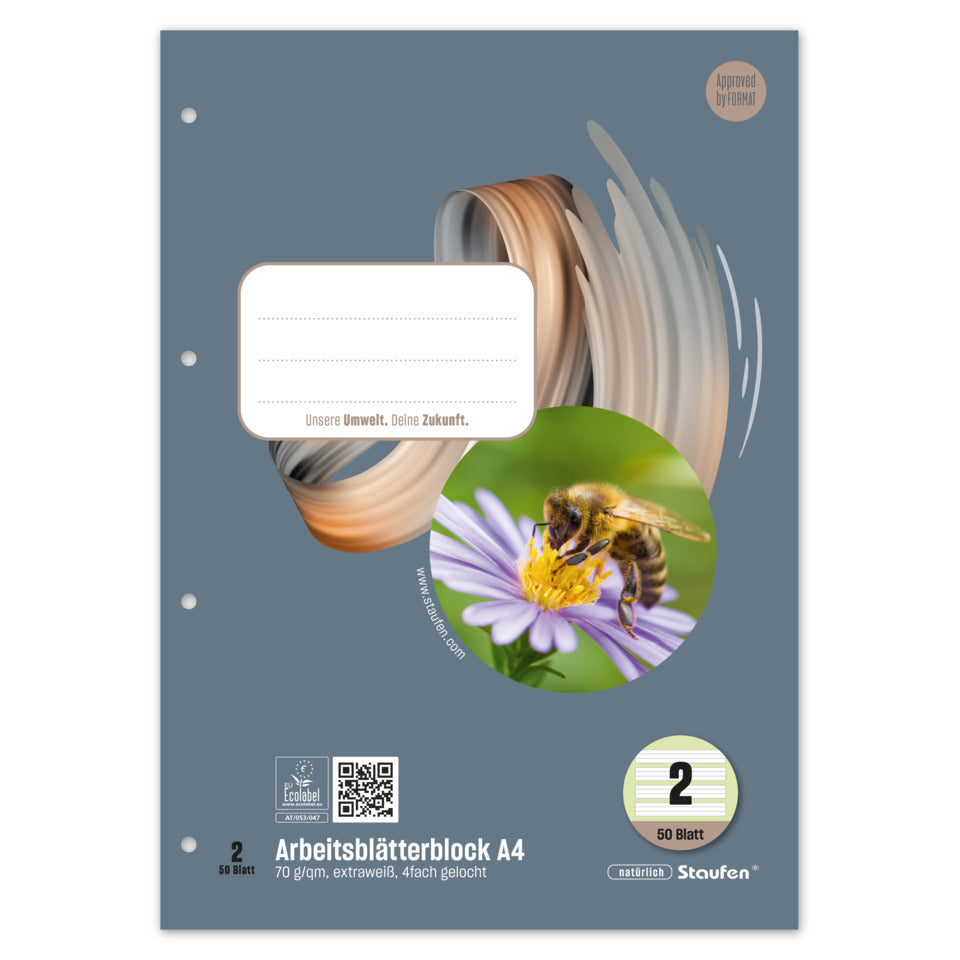 Arbeitsblock 2.Klasse, A4, 70g/m², 50 Blatt, Lin.2, liniert STAUFEN STYLE 040450002 STAUFEN STYLE 040450002 2.Klasse