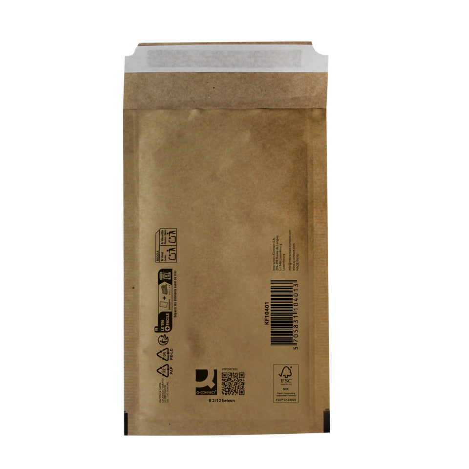 Luftpolstertasche B 2/12, 120 x 215 mm, braun Q-CONNECT KF10401 Q-CONNECT KF10401 Innengr.120x215mm