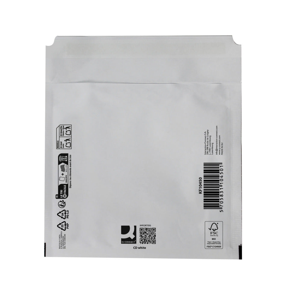 Luftpolstertasche CD/DVD weiß   KF10450 Q-CONNECT KF10450 Q-CONNECT KF10450 Innengr.180x165mm